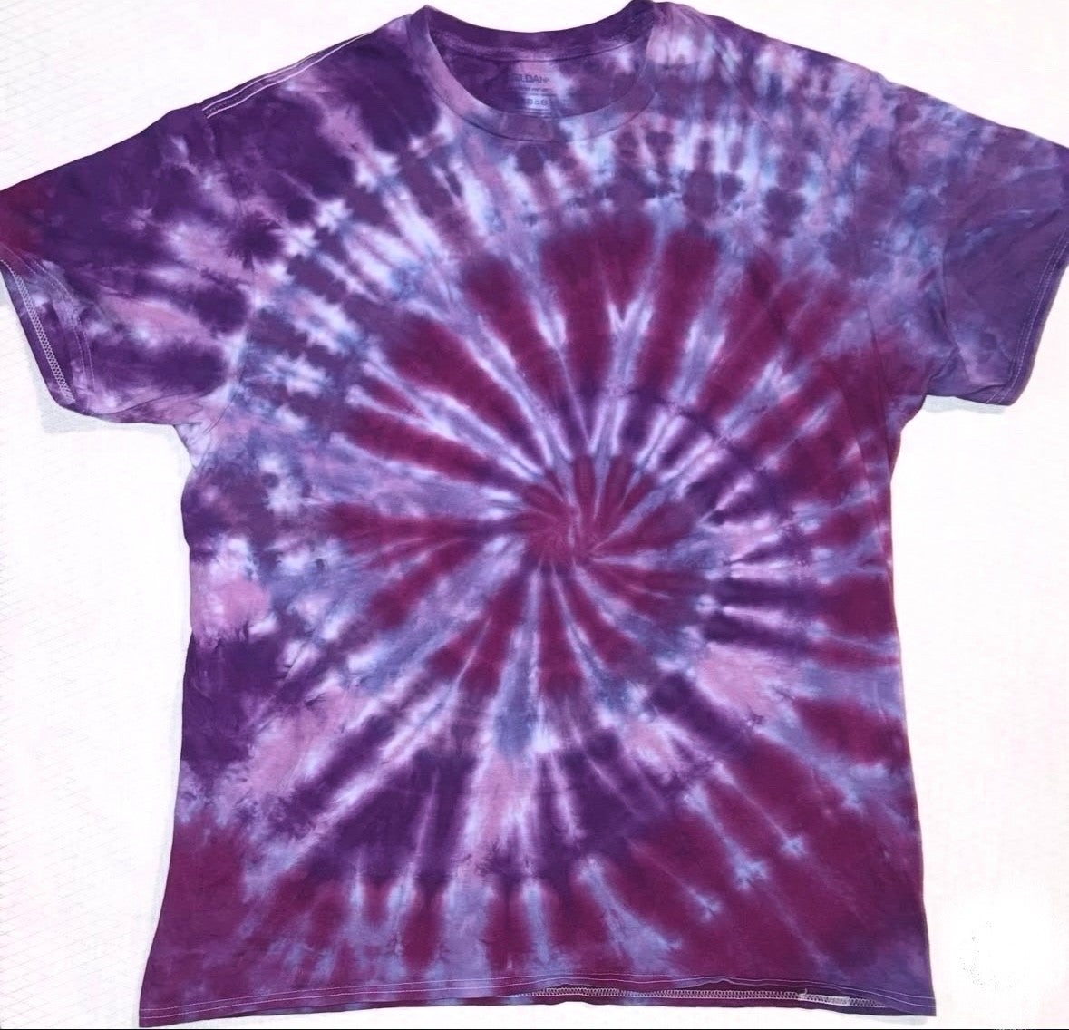 Purple spiral tie-dye tee